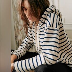 NWT Sezane Navy and White Striped Sweater